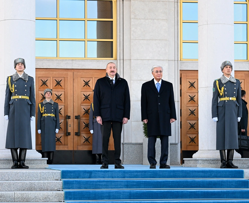 Astanada Azərbaycan Prezidenti İlham Əliyevin rəsmi qarşılanma mərasimi olub