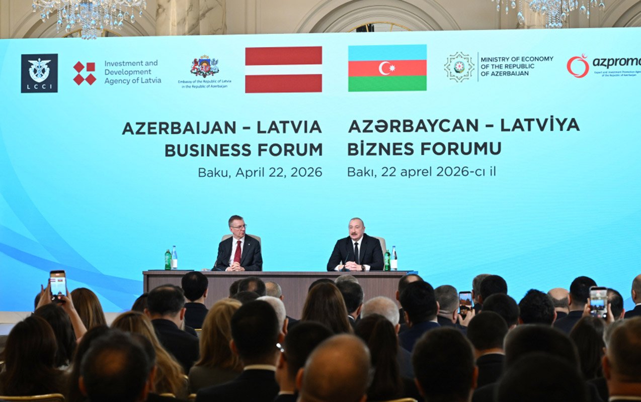 Bakıda Azərbaycan-Latviya biznes-forumu keçirildi - Fotolar
