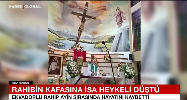 Kilsədə başına xaç düşən keşiş belə öldü – VİDEO